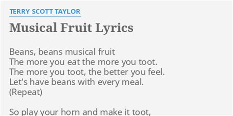 beans beans the musical fruit lyrics